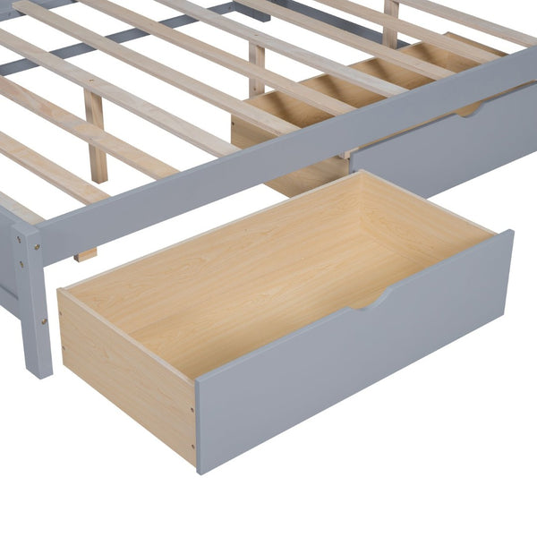 English Elm Wooden Full Size Daybed with 2 Storage Drawers Built-in Usb Charging Modern Frame N733S170505E
