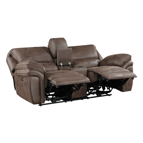 English Elm Plush Power Reclining Sofa Set 3 Piece Microfiber Living Room Usb Charging Suite Brown B011S01278