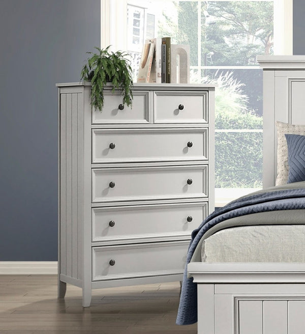 English Elm Classic Six Drawer Farmhouse Chest with Shiplap Panels and Antique Bronze Knobs B011P176909