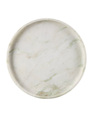 Currey & Company Bilbao Onyx Tray - Exquisite Natural Stone With Pastel Veining, Elegant Design For Home Decor White Aravali Onyx 1200-1035-currey-company
