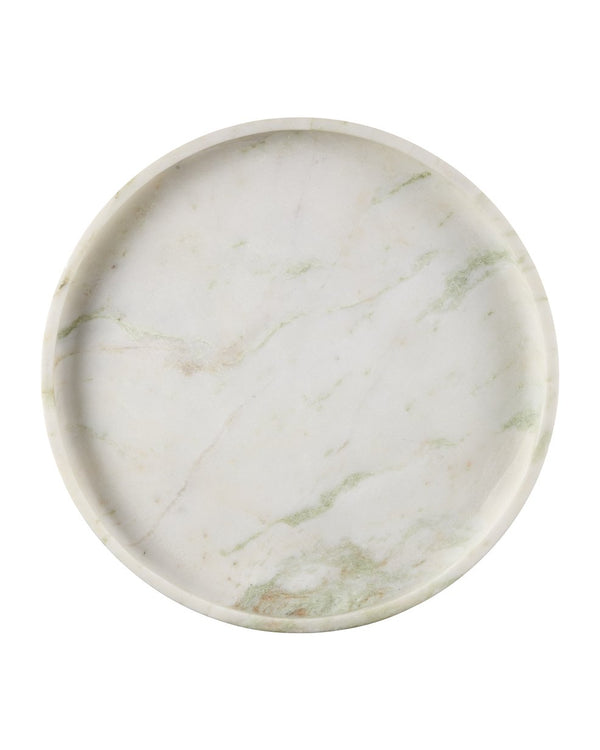 Currey & Company Bilbao Onyx Tray - Exquisite Natural Stone With Pastel Veining, Elegant Design For Home Decor White Aravali Onyx 1200-1035-currey-company