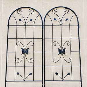 English Elm 4 Pack Powder Coated Steel Garden Trellis Panels Rustproof Vertical Vine Support Outdoor Black W1586P151254