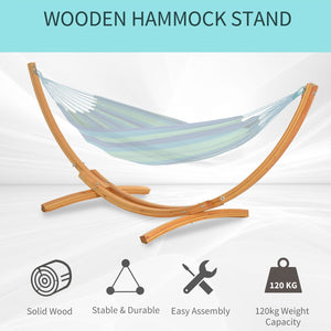 English Elm Outsunny 10.6' Curved Wooden Hammock Stand - Stylish, Durable, Up To 264Lbs, Perfect For Indoors & Outdoors W2225P174061-GIGA