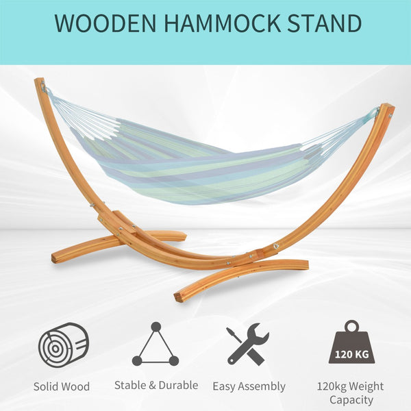 English Elm Outsunny 10.6' Curved Wooden Hammock Stand - Stylish, Durable, Up To 264Lbs, Perfect For Indoors & Outdoors W2225P174061-GIGA