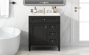 English Elm 30'' Modern Bathroom Vanity With Sink, Stylish Storage Cabinet & Tip-Out Drawer For Organized Elegance SW000122AAB-2