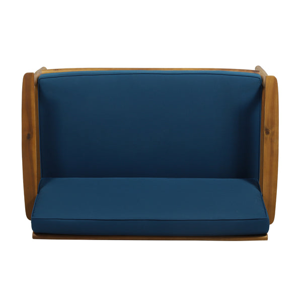 English Elm Christopher Knight Home® - Patio Loveseat And Coffee Table Set - Elegant Acacia Wood Frame, Cushions For Comfort & Style Outdoors 68628.00DT