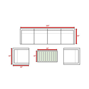 English Elm Fully Assembled 6-Person All-Weather Wicker Sectional Set With Cushions For Elegant Outdoor Relaxation B120S00016