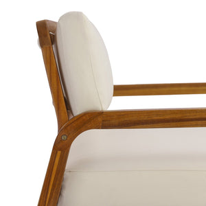English Elm Outdoor Solid Acacia Wood Patio Armchair Teak Finish Slat Back Poolside Lounge N768P382498T_2