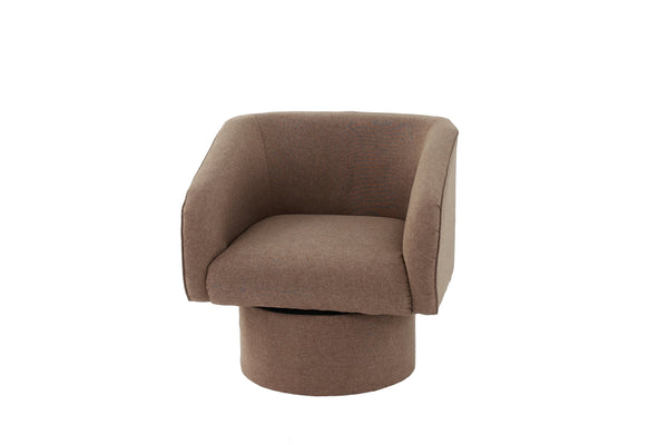 English Elm Classic Swivel Accent Chair with Linen-Like Upholstery, Modern Curved Design, Cozy Cushioning for Living Room Light Coffee 29 L x 20 W x 31 H B011P281855