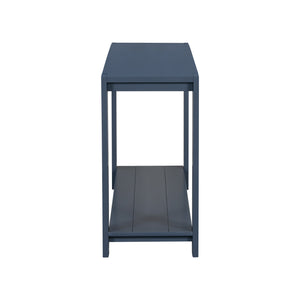 English Elm U_STYLE Minimalist Console Table with Bottom Shelf and Sturdy Four Legs, 63.8" Long Entryway Accent Navy Blue N711P173084V