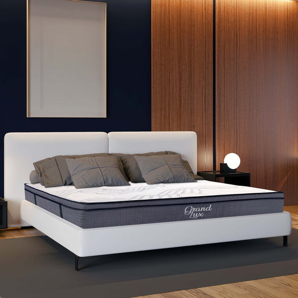 English Elm 14 Pocket Coil Hybrid Mattress 14 in. Full - Pressure-Relief Foam Layers, Breathable Knit Cover, Supportive डिजाइन Grey+White 79 L x 13 W x 13 H B011P203027