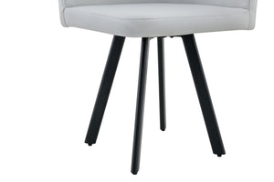 English Elm Stylish Gray Pu Upholstered Dining Chair Set of Six Modern Minimalist Seating W3875P370934