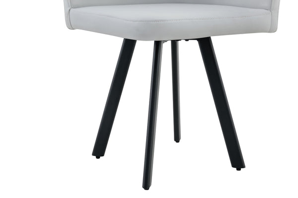 English Elm Stylish Gray Pu Upholstered Dining Chair Set of Six Modern Minimalist Seating W3875P370934