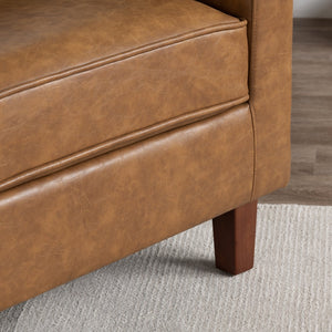 Crestview Collection Upholstered Accent Chair - Timeless Brown Charm With Button Tufting & Plush Foam Cushion Comfort Brown Faux Leather Cvfzr6166