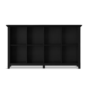 English Elm Acadian 8-Cube Storage Sofa Table in Black Solid Wood – Hand-Finished, Tapered Legs, Versatile Entryway Console B136P203446