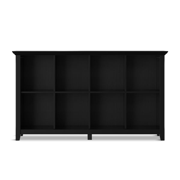 English Elm Acadian 8-Cube Storage Sofa Table in Black Solid Wood – Hand-Finished, Tapered Legs, Versatile Entryway Console B136P203446