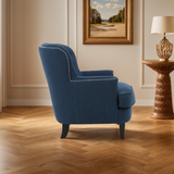 Christopher Knight Home® - Noble House - Tafted Diamond Tufted Dark Blue Fabric Club Chair