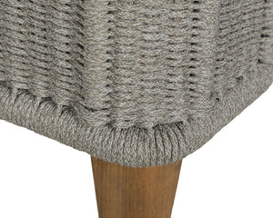 Sunpan Ibiza Armless Chair - Modern Outdoor Lounge with Durable Teak Frame & Eco-Friendly Grey Fabric Natural / Stinson White