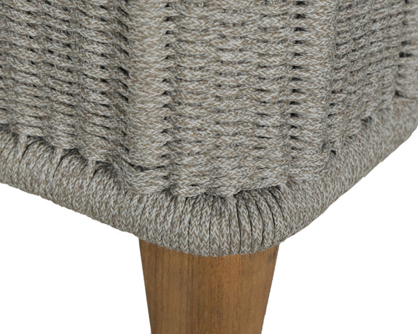 Sunpan Ibiza Armless Chair - Modern Outdoor Lounge with Durable Teak Frame & Eco-Friendly Grey Fabric Natural / Stinson White