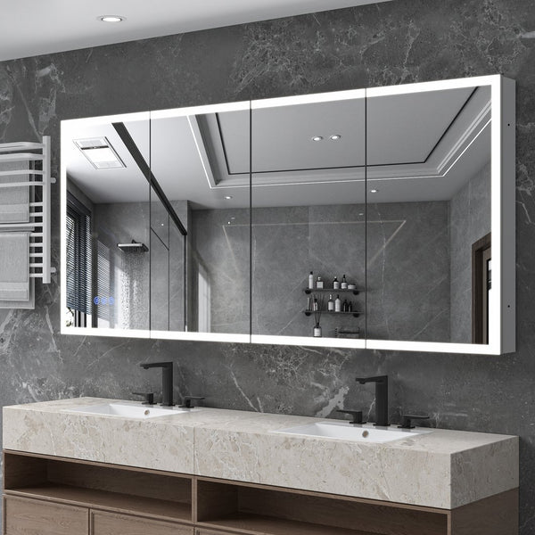 English Elm Led Lighted Medicine Cabinet With Adjustable Brightness, Anti-Fog Mirror, Recessed Or Wall-Mounted W3735P374365