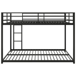 English Elm Full Over Low Profile Steel Bunk Bed with Guardrail and Integrated Ladder Black MF285536AAB