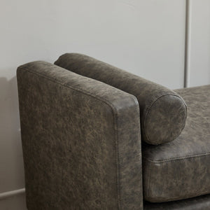 English Elm 66.34"W Elegant Upholstered Bench & Ottoman With Wood Legs, 2 Pillows For Bedroom & Living Room Decor W3188S00016