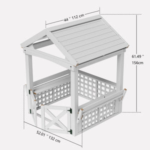English Elm Modern Cedar Wood Kids Outdoor Playhouse with Waterproof Roof and Built-in Bench W2992P246443