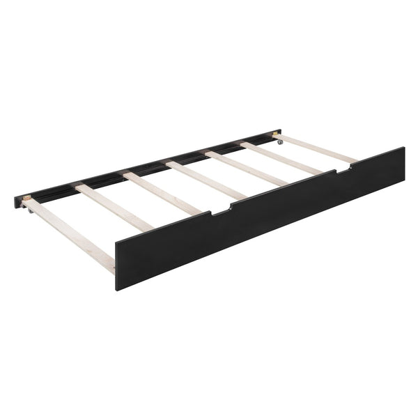English Elm Full Over Bunk Bed with Twin Trundle Solid Pine Frame Gray Convertible LT100204AAP-1