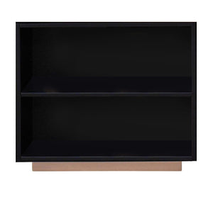English Elm Vanessa Black & Rose-Gold 2-Compartment Bookshelf — Modern Rubberwood Case, Sturdy Shelves, Stylish Decor Hub B2726P243701