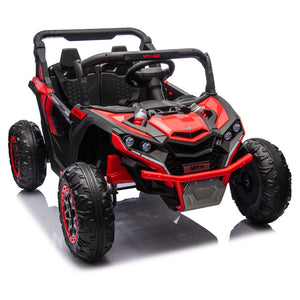 English Elm 24v Two Seat Kids Electric Utv with Parental Remote Suspension Off Road Ride On Red W1578P184803