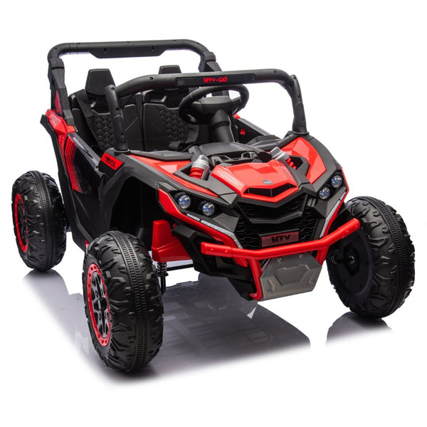 English Elm 24v Two Seat Kids Electric Utv with Parental Remote Suspension Off Road Ride On Red W1578P184803