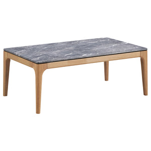 English Elm Blaine Modern-Retro Coffee Table With Faux Marble Top & Light Oak Base For Stylish Living Rooms B062P299950