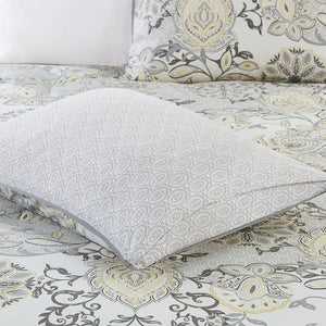 JLA Home Madison Park - 8 Botanical Cotton Reversible Comforter Set with OEKO‑TEX Safety, Watercolor Floral Medallion Chic 90 L x 90 W x 1.5H MP10-8155