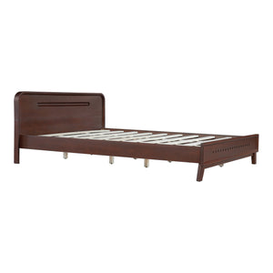 English Elm Christopher Knight Home® - Pine Queen Size Bed In Dark Walnut, Solid Pine Frame With No Box Spring, Classic Comfort & Style N770P291028W_N770P291029W