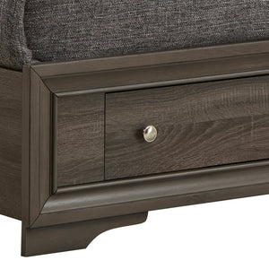English Elm Madrid Twin Bed With Storage Drawers - Contemporary Gray Wood-Grain Design For Space-Saving Style B078S00622