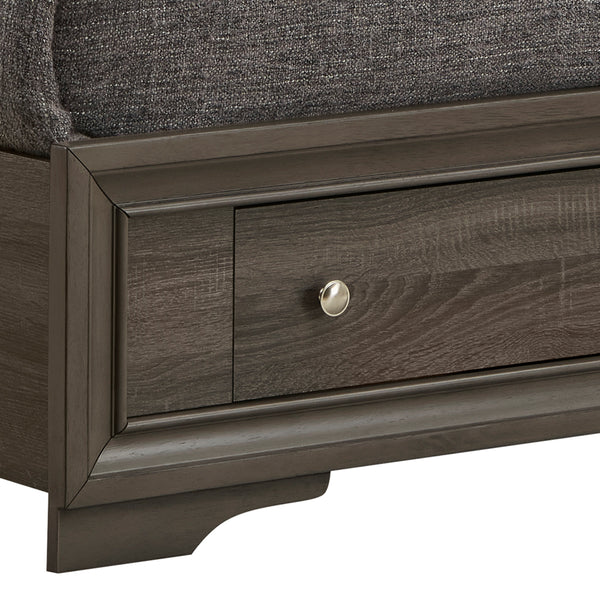 English Elm Madrid Twin Bed With Storage Drawers - Contemporary Gray Wood-Grain Design For Space-Saving Style B078S00622