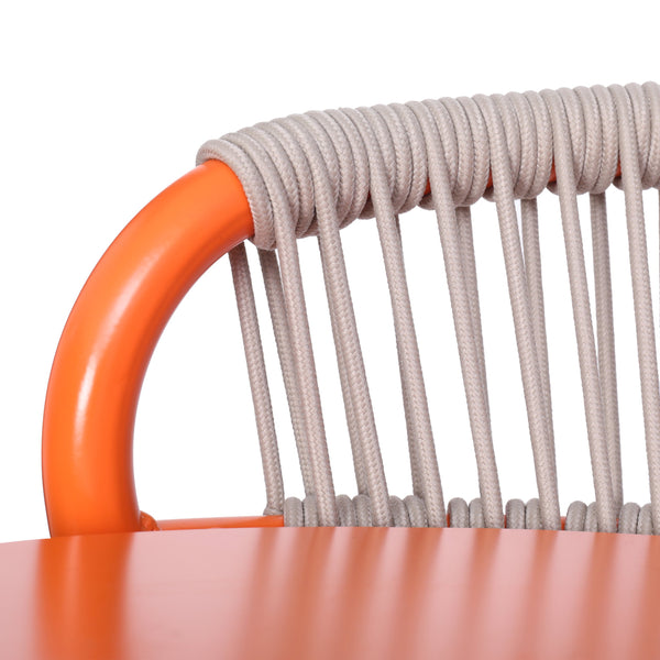 English Elm Christopher Knight Home® - Outdoor 29" Seat Height Aluminum Barstools with Rope Scallop Backrest, Rust-Resistant Patio Set Orange N772P247736O