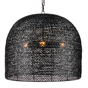 Piero Black Chandelier - Elegant Satin Finish, Textured Iron Design for Bohemian Home Décor Style