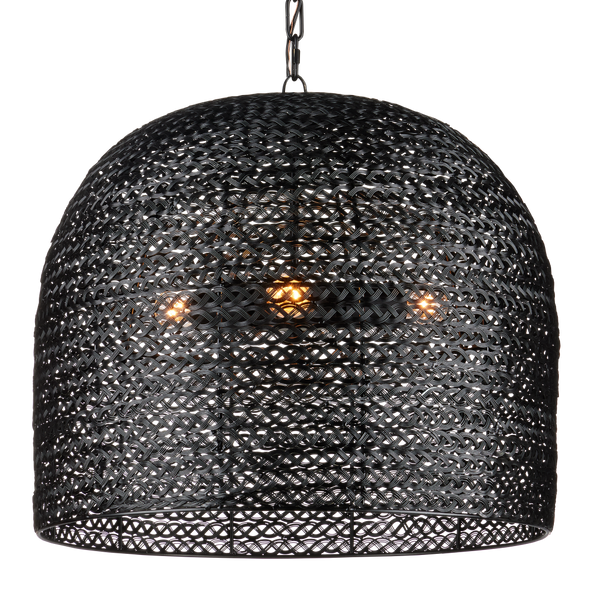 Piero Black Chandelier - Elegant Satin Finish, Textured Iron Design for Bohemian Home Décor Style