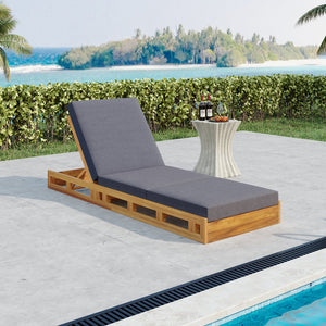 English Elm Christopher Knight Home® - Lounge Chaise Set - Durable Acacia Wood With Plush Triple-Fold Cushion For Ultimate Outdoor Relaxation N770P272405T_N770P208326G