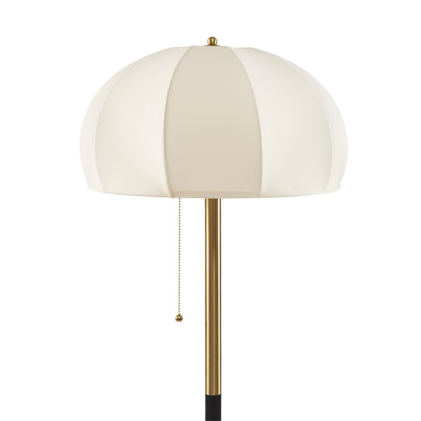 English Elm Textured Ribbed Ceramic Floor Lamp Fluted Fabric Dome Shade Warm Ambient Living Room B035P496602