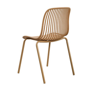 English Elm Eldred Outdoor Stackable Dining Chairs Set of 2 Uv Resistant Patio Seating Brown Yellow N776P390471Y