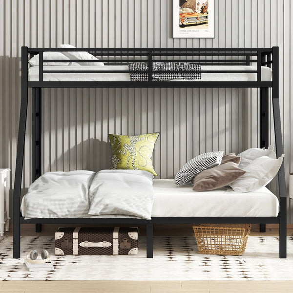 English Elm Metal Twin Xl Over Queen Bunk Bed – Space-Saving Design, Strong Steel Frame, No Box Spring Needed! W1580P336606