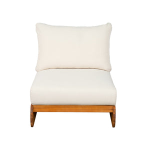 English Elm Christopher Knight Home® - Lazy Acacia Patio Club chair with 8" Water-Repellent Cushion, Durable Acacia Wood, 400 lb Capacity Teak+ Beige N773P286703B