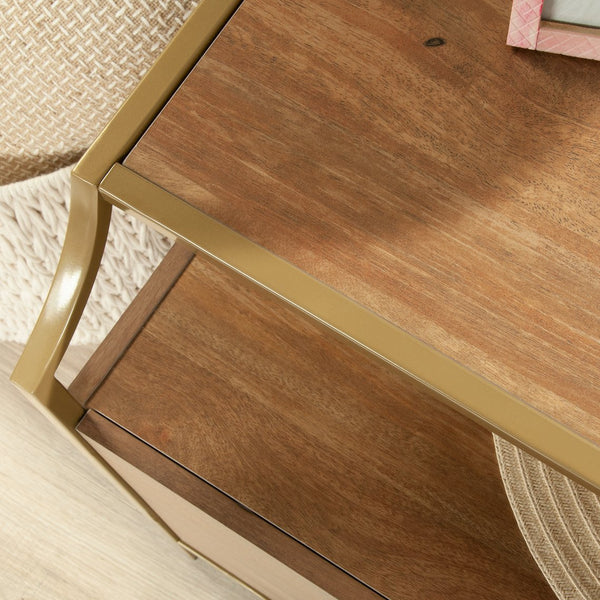 English Elm Dresser, Versatile Brown Finish With Tempered Glass Top - Stylish Storage For Any Room, Quick Assembly B356P402780