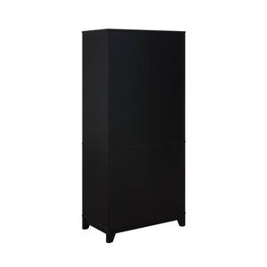 English Elm Sheridan 31" Bookcase Cabinet with 7 Shelves, Soft-Close Doors, Adjustable Shelves, Stylish Legs Black B365P397892