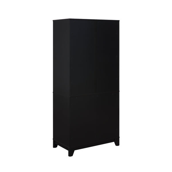 English Elm Sheridan 31" Bookcase Cabinet with 7 Shelves, Soft-Close Doors, Adjustable Shelves, Stylish Legs Black B365P397892