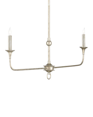 Currey & Company Nottaway Linear Champagne Chandelier - Elegant Design, Adjustable Height, Perfect For Dining & Kitchen Silver Wrought Iron 9000-1312-currey-company