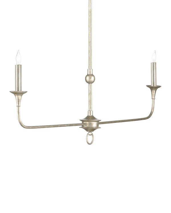 Currey & Company Nottaway Linear Champagne Chandelier - Elegant Design, Adjustable Height, Perfect For Dining & Kitchen Silver Wrought Iron 9000-1312-currey-company