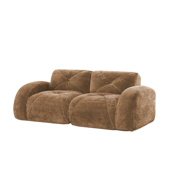 English Elm 2-seater Tufted Velvet Cloud Sofa Frameless High Density Foam Retro Luxe Living Room Camel W714P387014